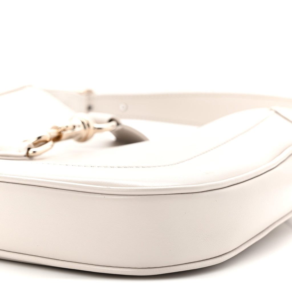 Gucci Ancora Calfskin Web Small Jackie Shoulder Bag Light Grey