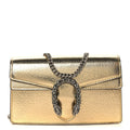 Gucci Metallic Calfskin Super Mini Dionysus Shoulder Bag Gold