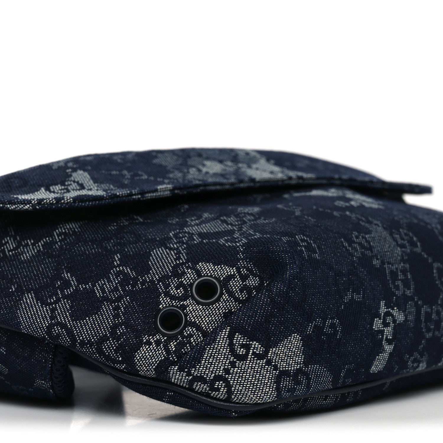 Gucci Denim Monogram Web Belt Bag Blue Multicolor