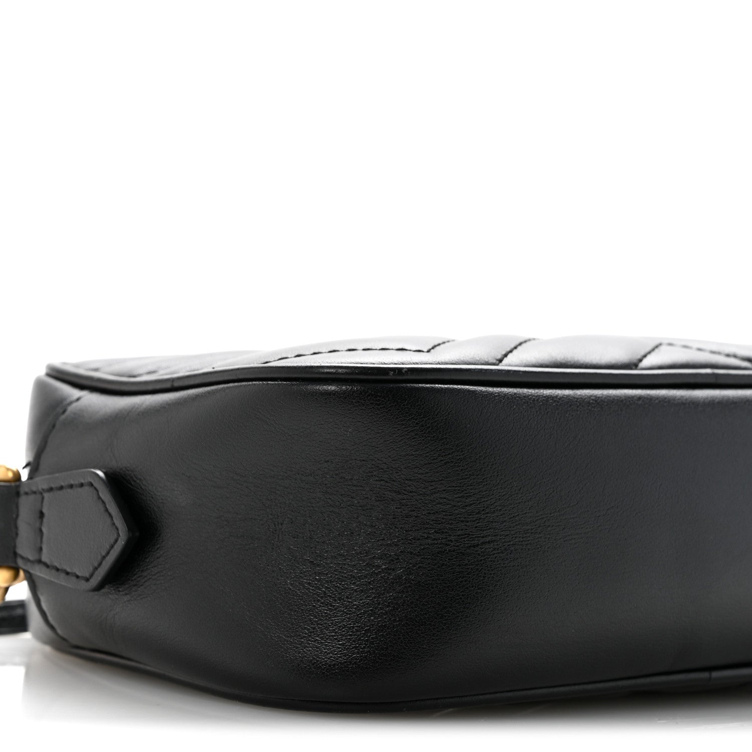 Gucci Calfskin Matelasse Mini GG Marmont Chain Shoulder Bag Black