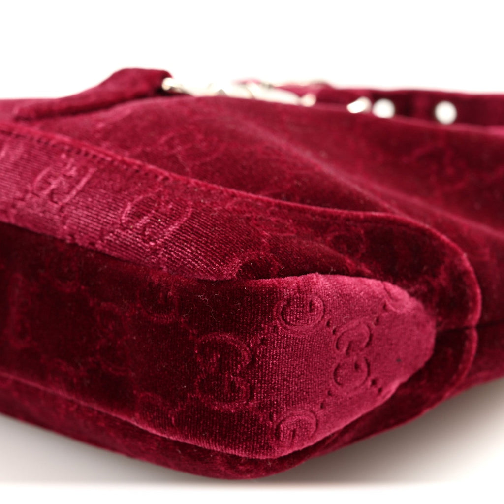 Gucci New Velvet Ashmir GG Monogram Small Jackie 1961 Hobo Red