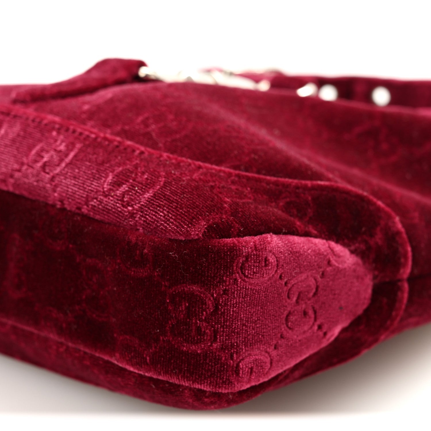 Gucci New Velvet Ashmir GG Monogram Small Jackie 1961 Hobo Red