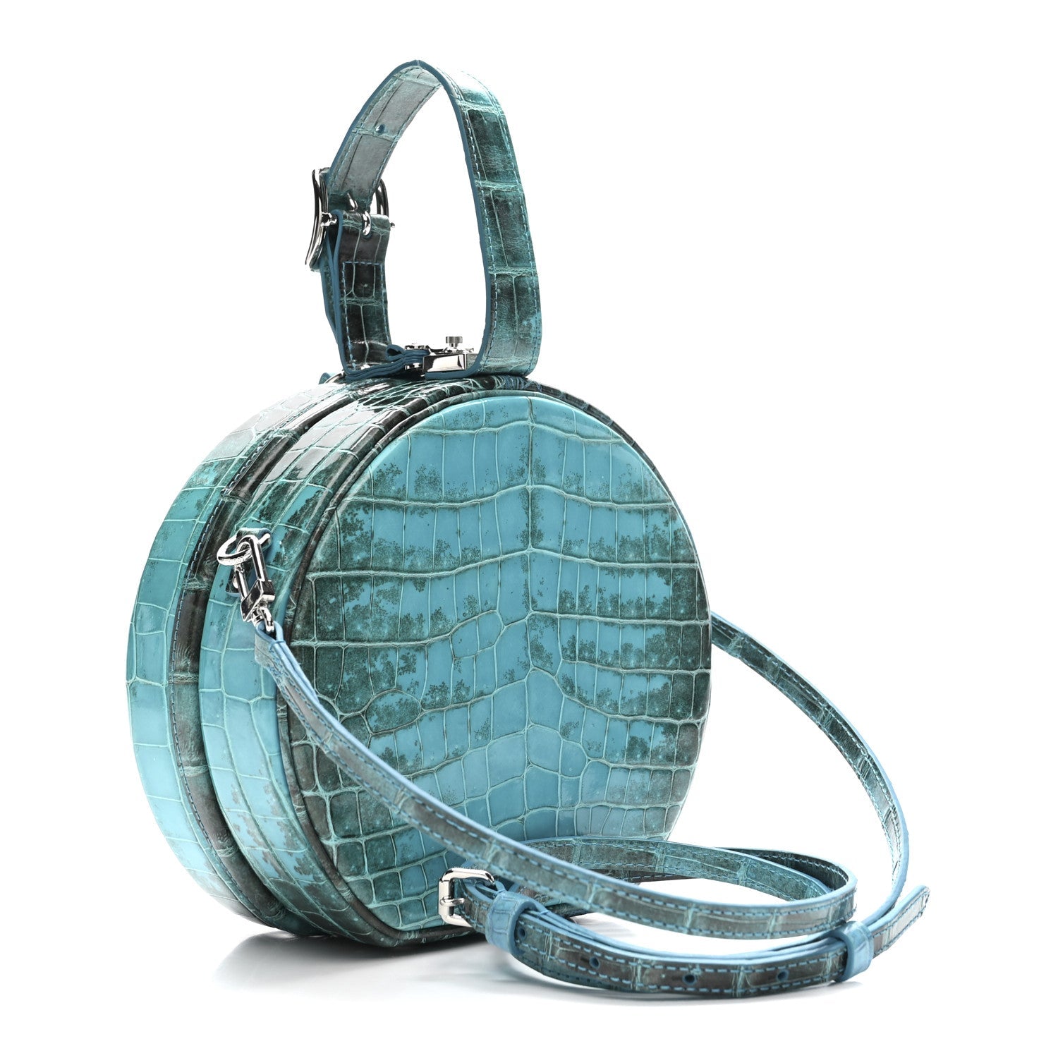 Louis Vuitton Crocodile Petite Boite Chapeau Turquoise