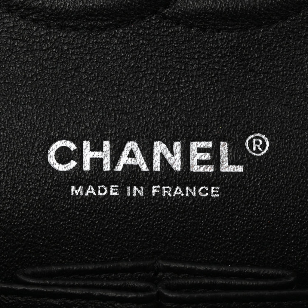 Chanel Lambskin Chevron Quilted Medium Double Flap Black