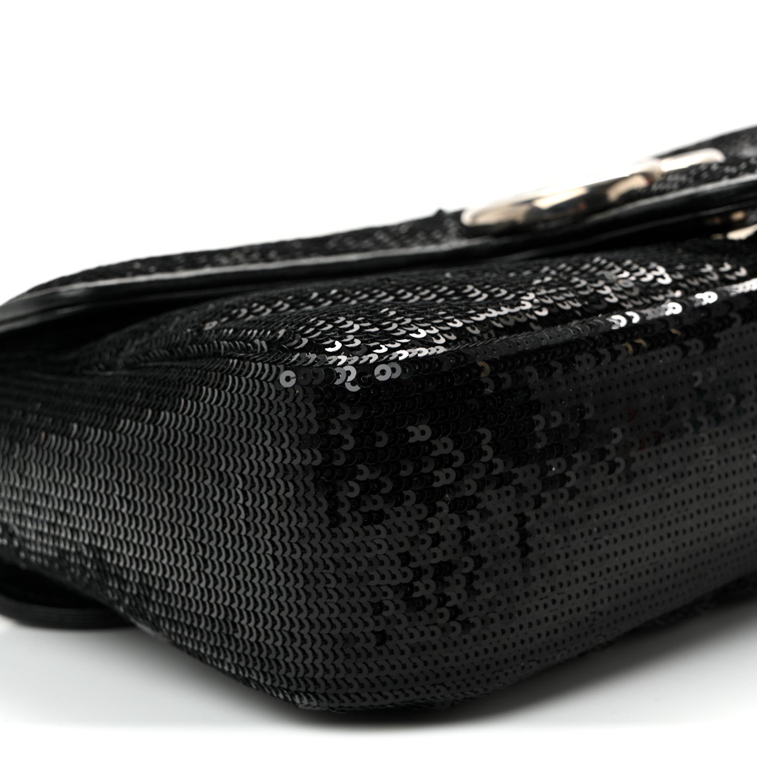 Gucci Sequin Matelasse Small GG Marmont Shoulder Bag Black