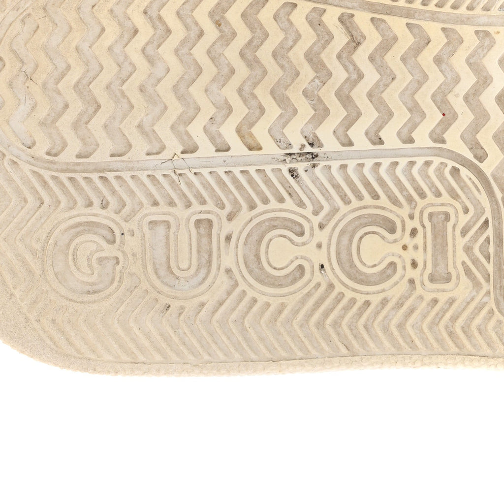 Gucci Calfskin GG Tennis Embossed Perforated Womens Platform 55mm Sneakers 37 Great White