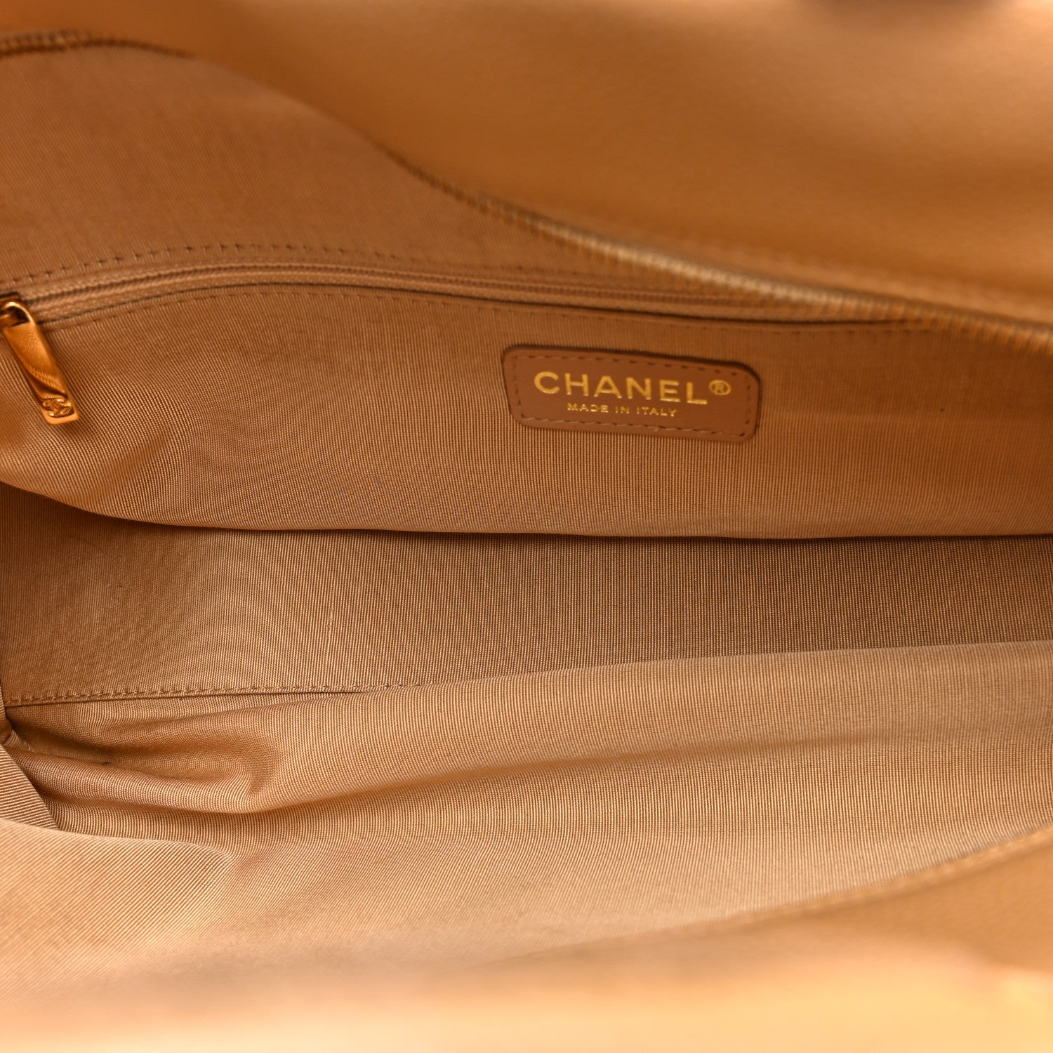 Chanel Caviar Quilted Large Bowler Bag Beige