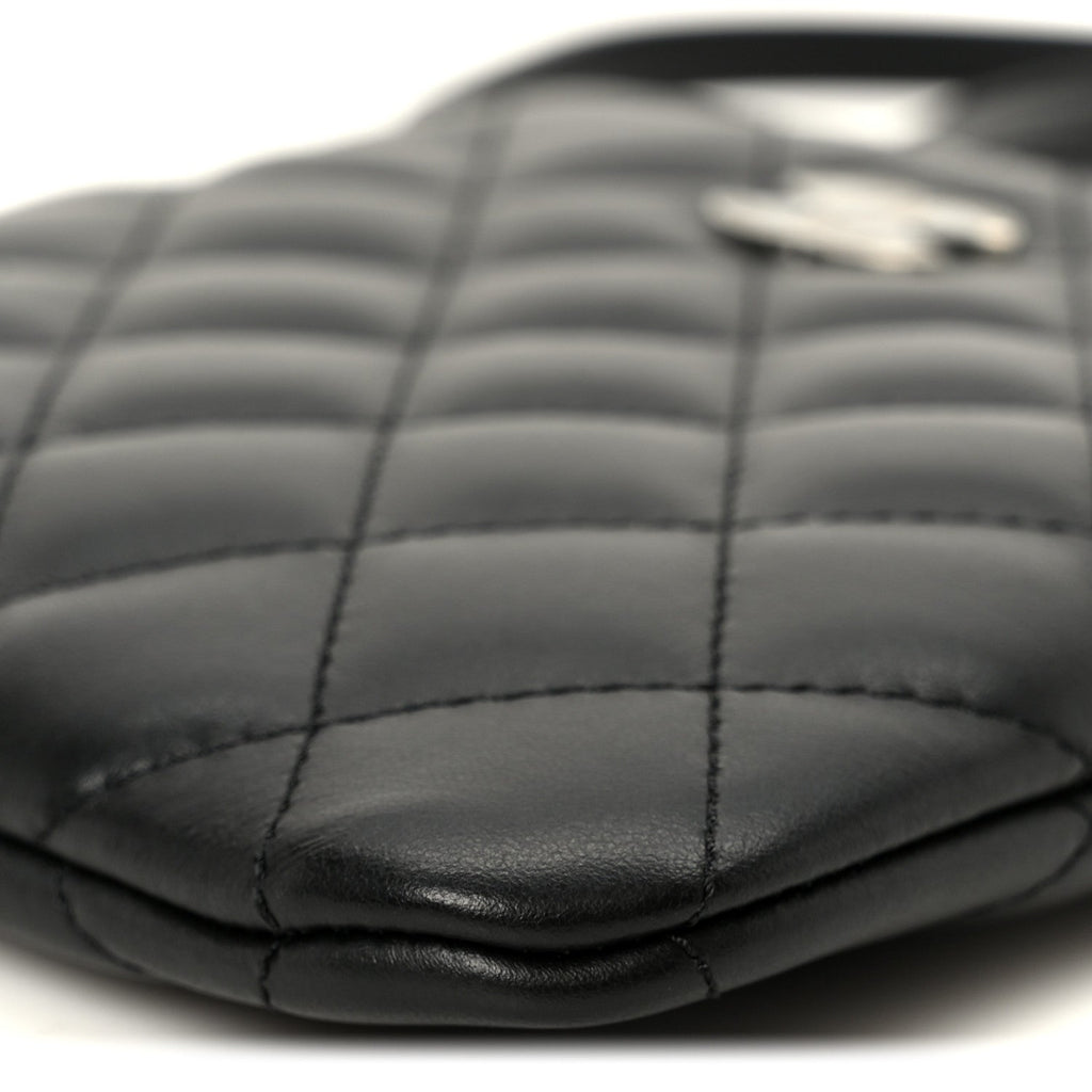 Chanel Lambskin Quilted Uniform Crossbody Bag Black