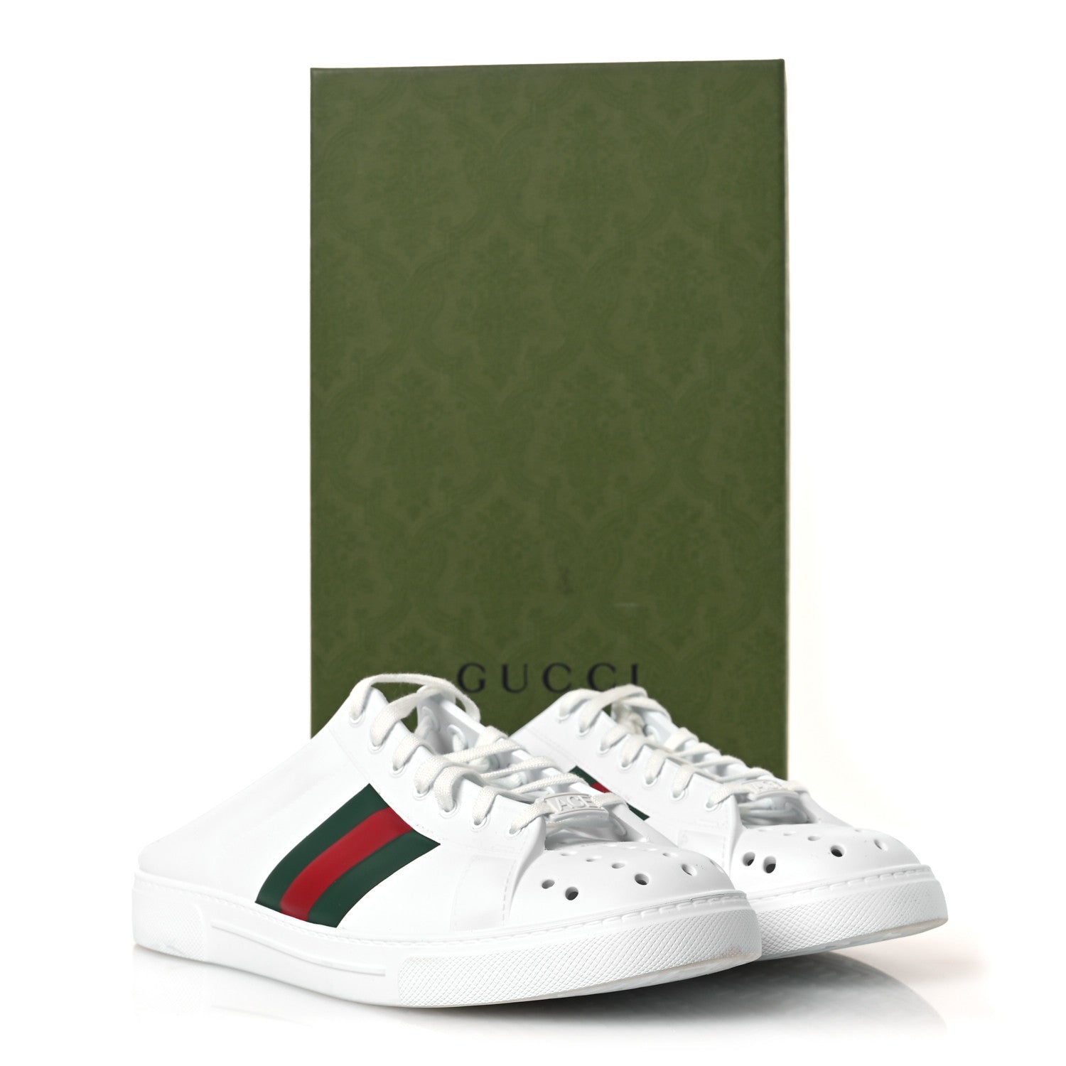 Gucci Rubber Ace Sabot Mules 42 Great White