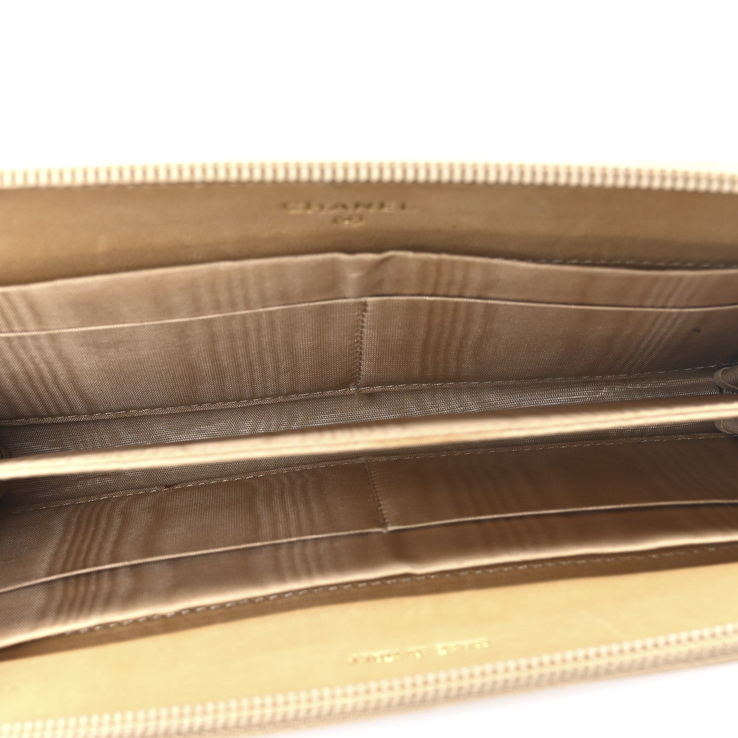 Caviar Large Timeless CC Zip Around Wallet Beige