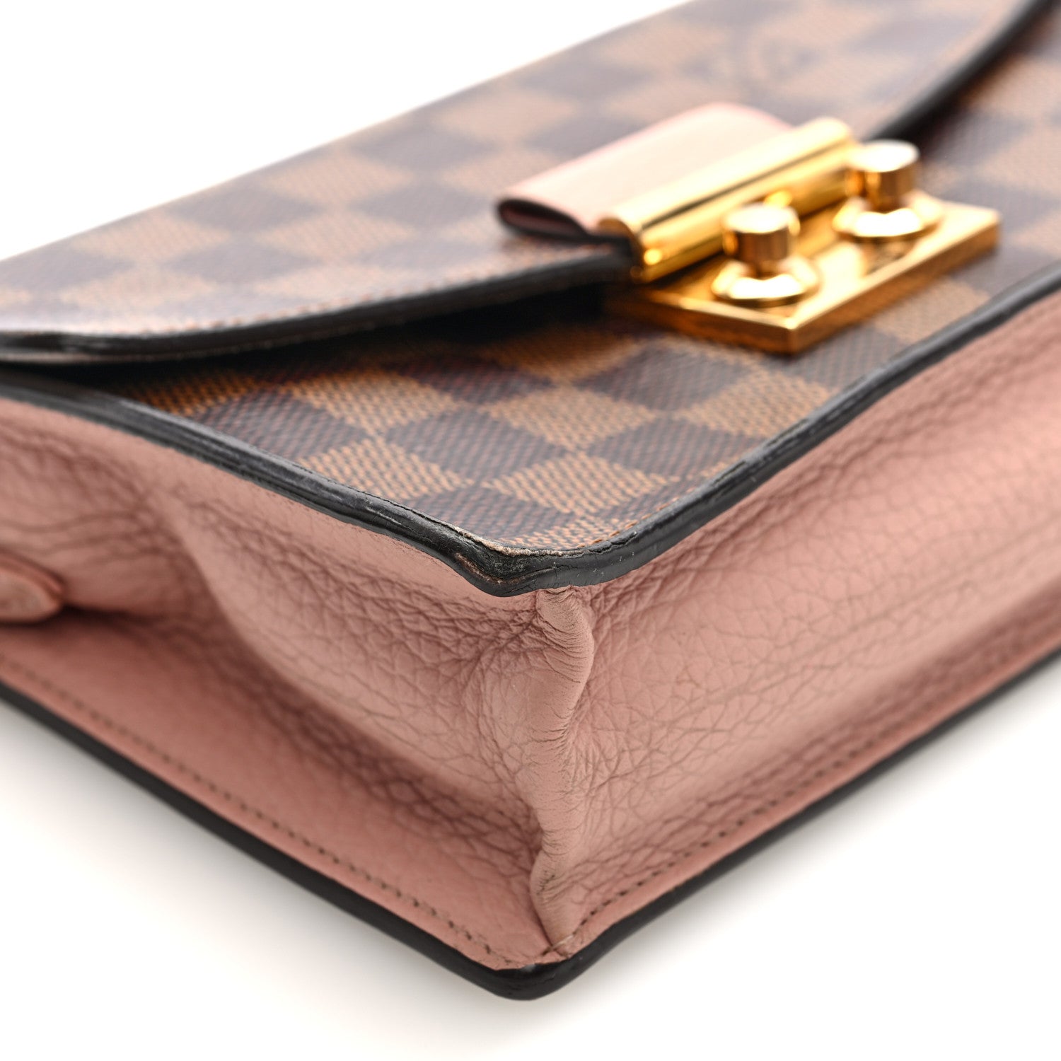 Louis Vuitton Damier Ebene Croisette Chain Wallet Magnolia
