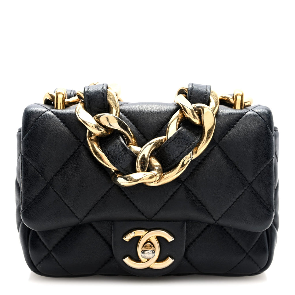 Chanel Lambskin Quilted Mini CC Funky Town Flap Black