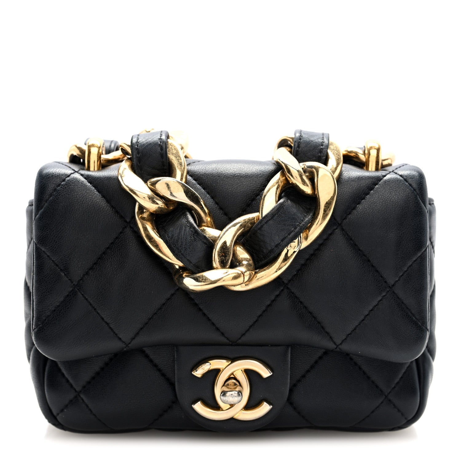 Chanel Lambskin Quilted Mini CC Funky Town Flap Black