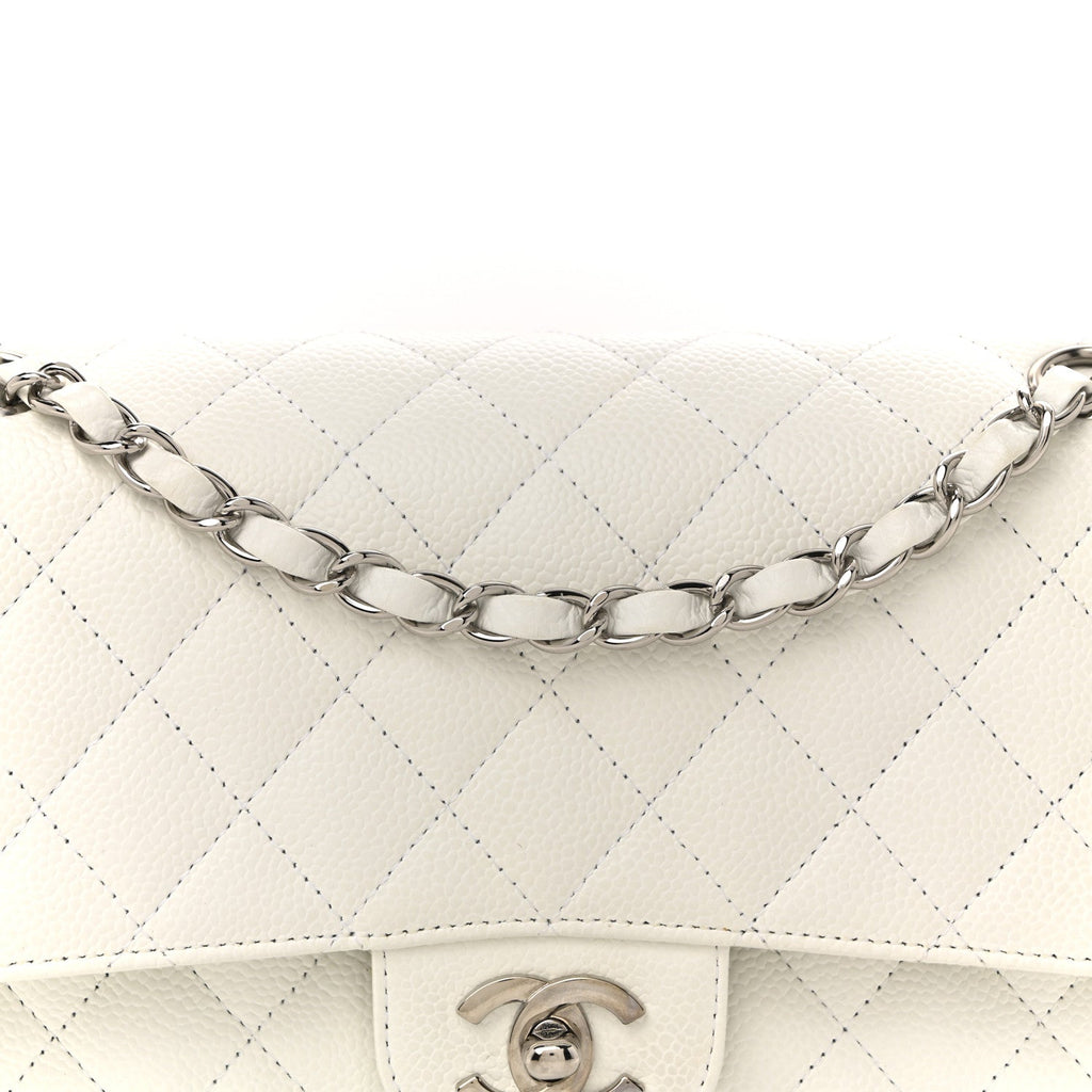 Chanel Caviar Quilted Medium Double Flap White