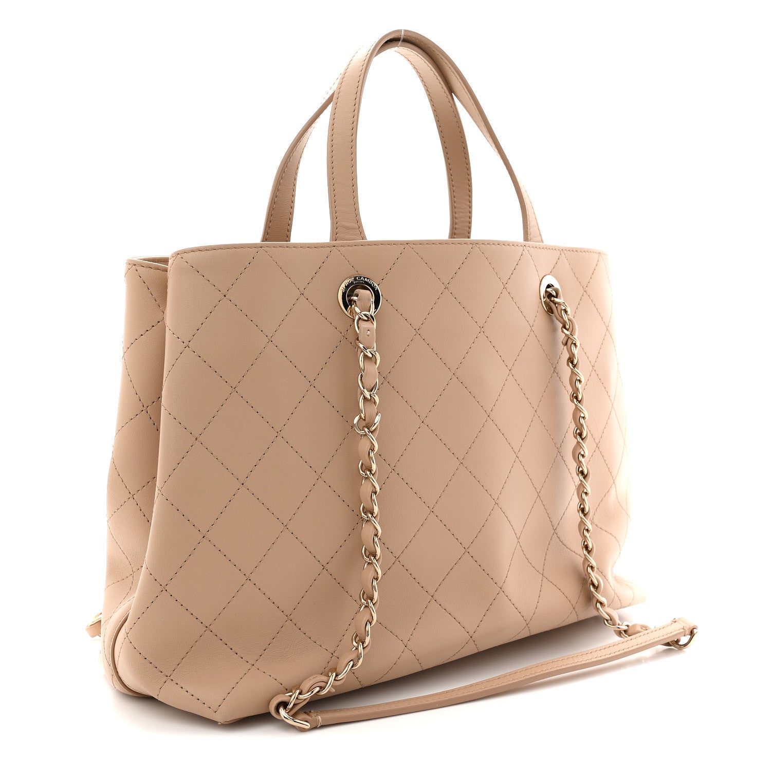 Chanel Calfskin Large Serial Shopper Tote Beige
