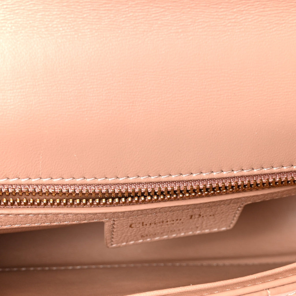 Christian Dior Calfskin Cannage Small Caro Bag Rose De Vents