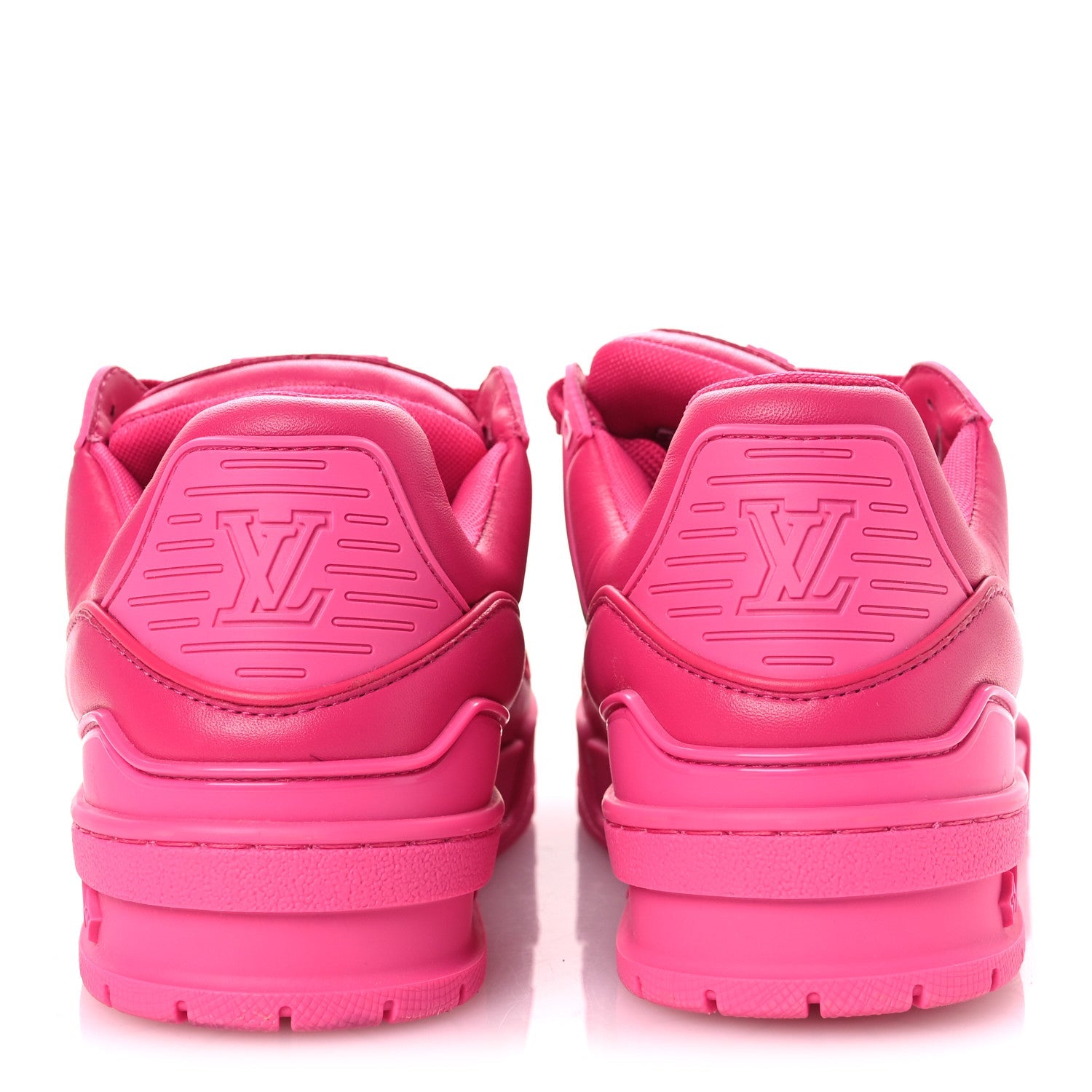 Louis Vuitton Calfskin Womens LV Trainer Sneakers 37 Hot Pink