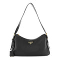 Prada Soft Calfskin Medium Aimee Shoulder Bag Black