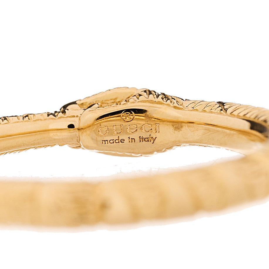 Gucci 18K Yellow Gold Diamond Ouroboros Snake Ring 48 4.5