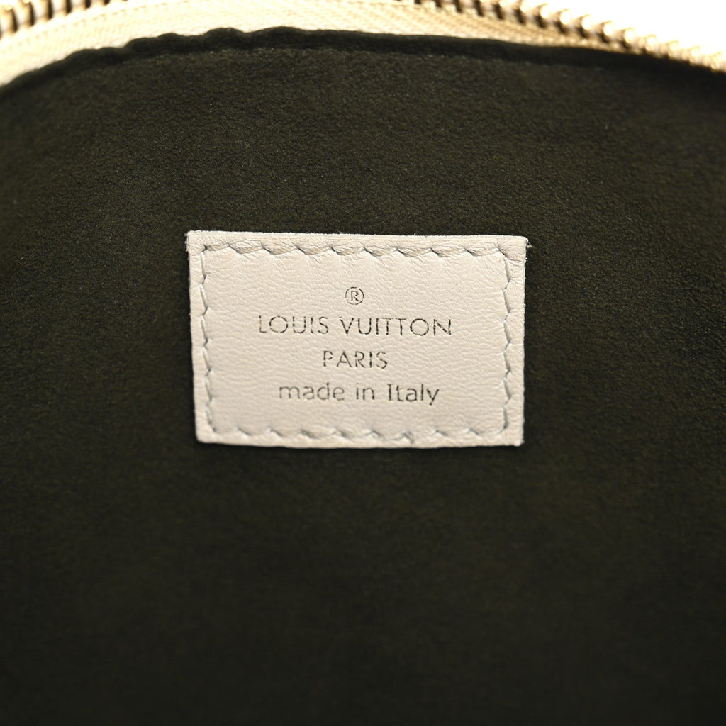 Louis Vuitton Lambskin Embossed Monogram Coussin PM Beige Cream