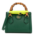 Gucci Wonka Grain Calfskin Mini Diana Tote Bag Green Yellow Fluo