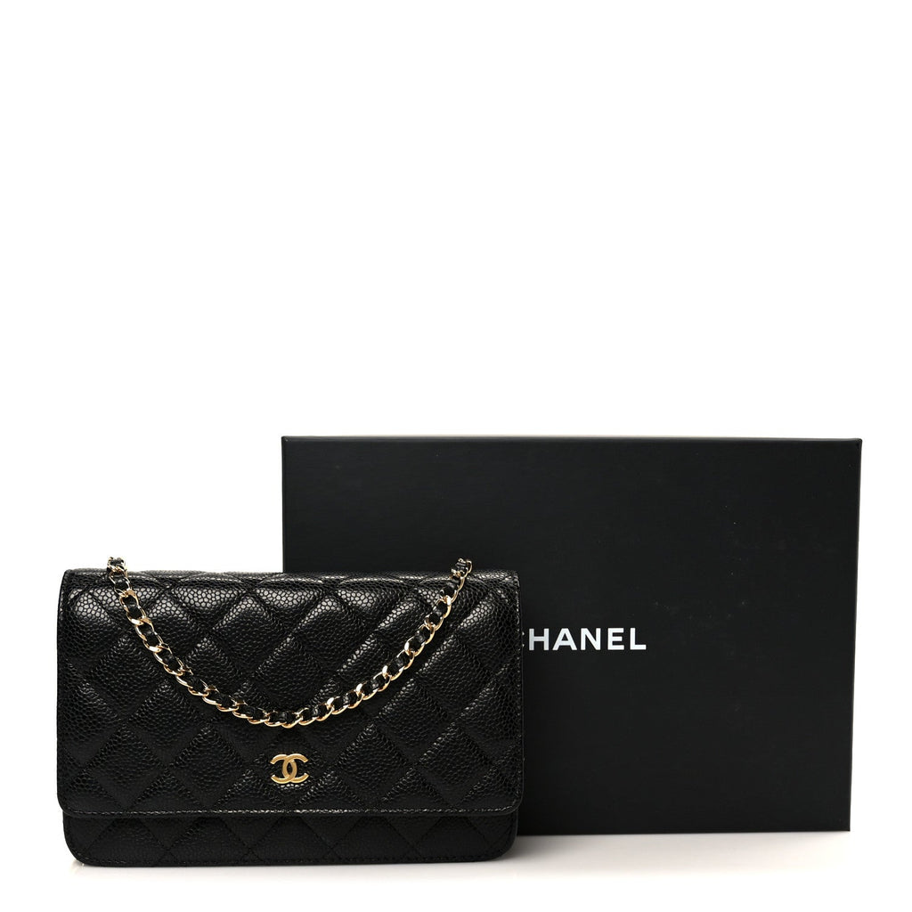 Chanel Caviar Quilted Wallet on Chain WOC Black