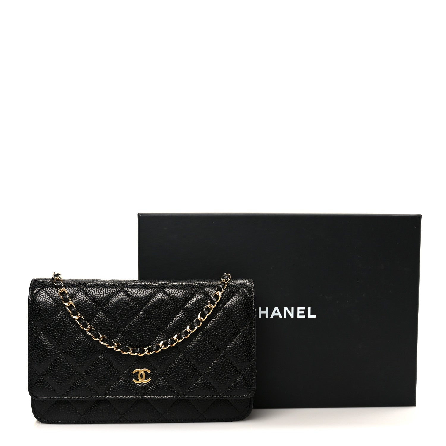 Chanel Caviar Quilted Wallet on Chain WOC Black