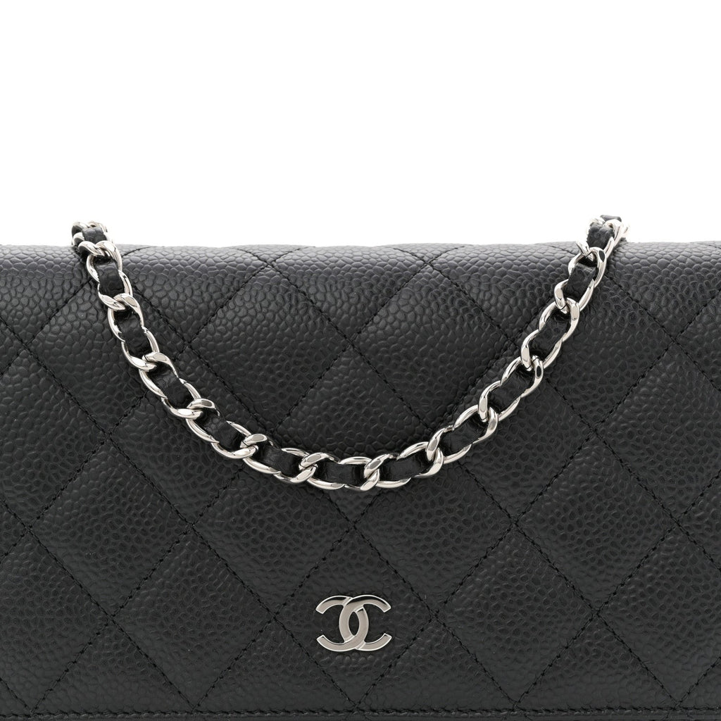 Chanel Caviar Quilted Wallet on Chain WOC Black
