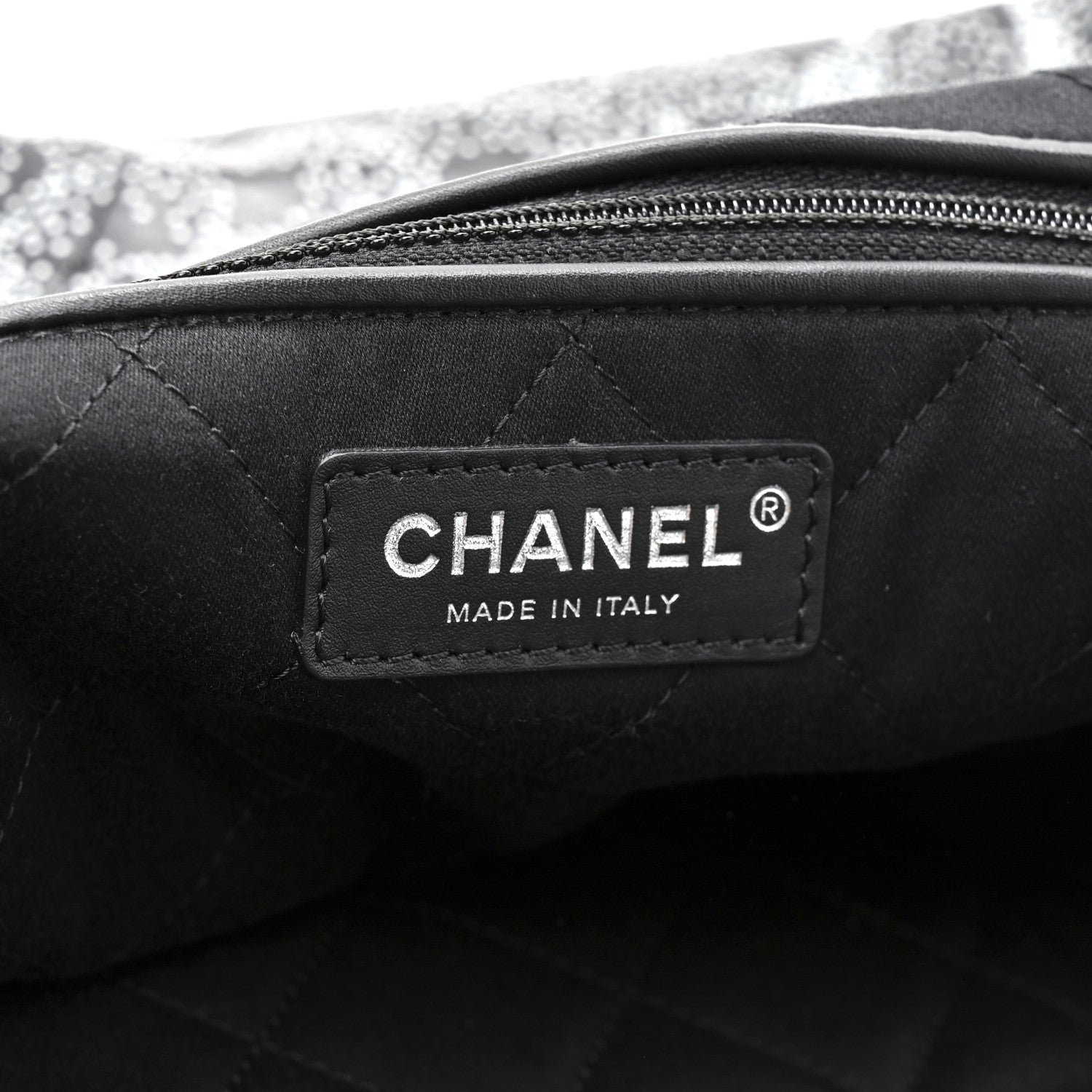 Chanel Printed Calfskin Quilted Chanel 22 Black