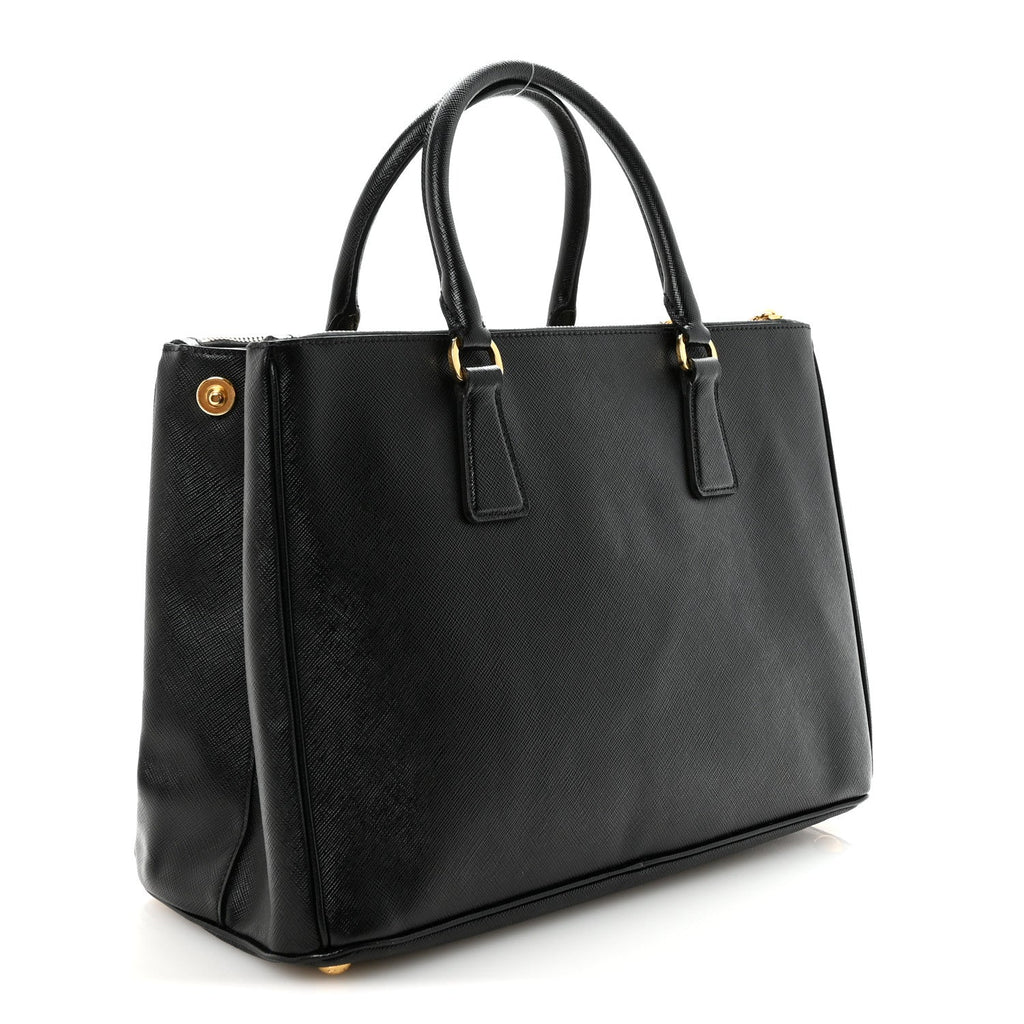 Prada Saffiano Medium Galleria Double Zip Tote Black