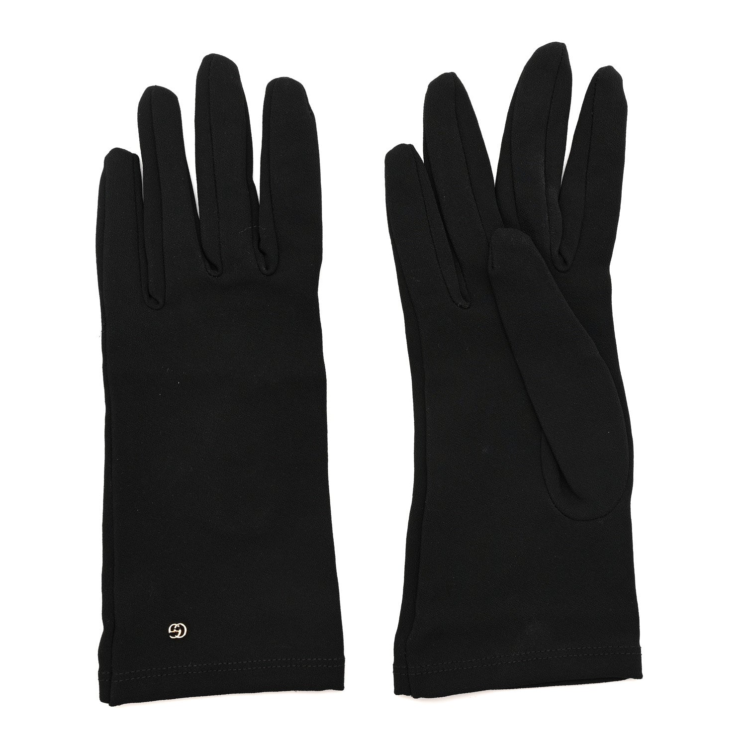 Gucci Viscose Interlocking G Cady Gloves 7.5 Black