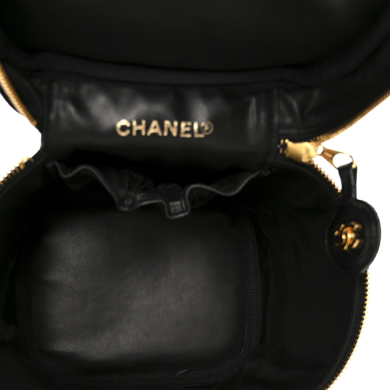 Chanel Caviar Vanity Cosmetic Case Black