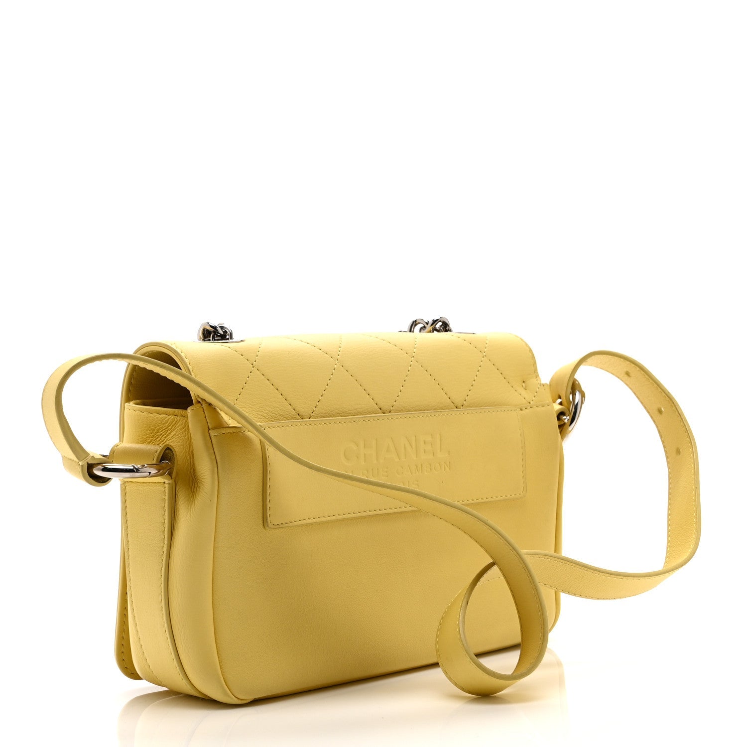 Chanel Calfskin Small Stitched Flap Yellow