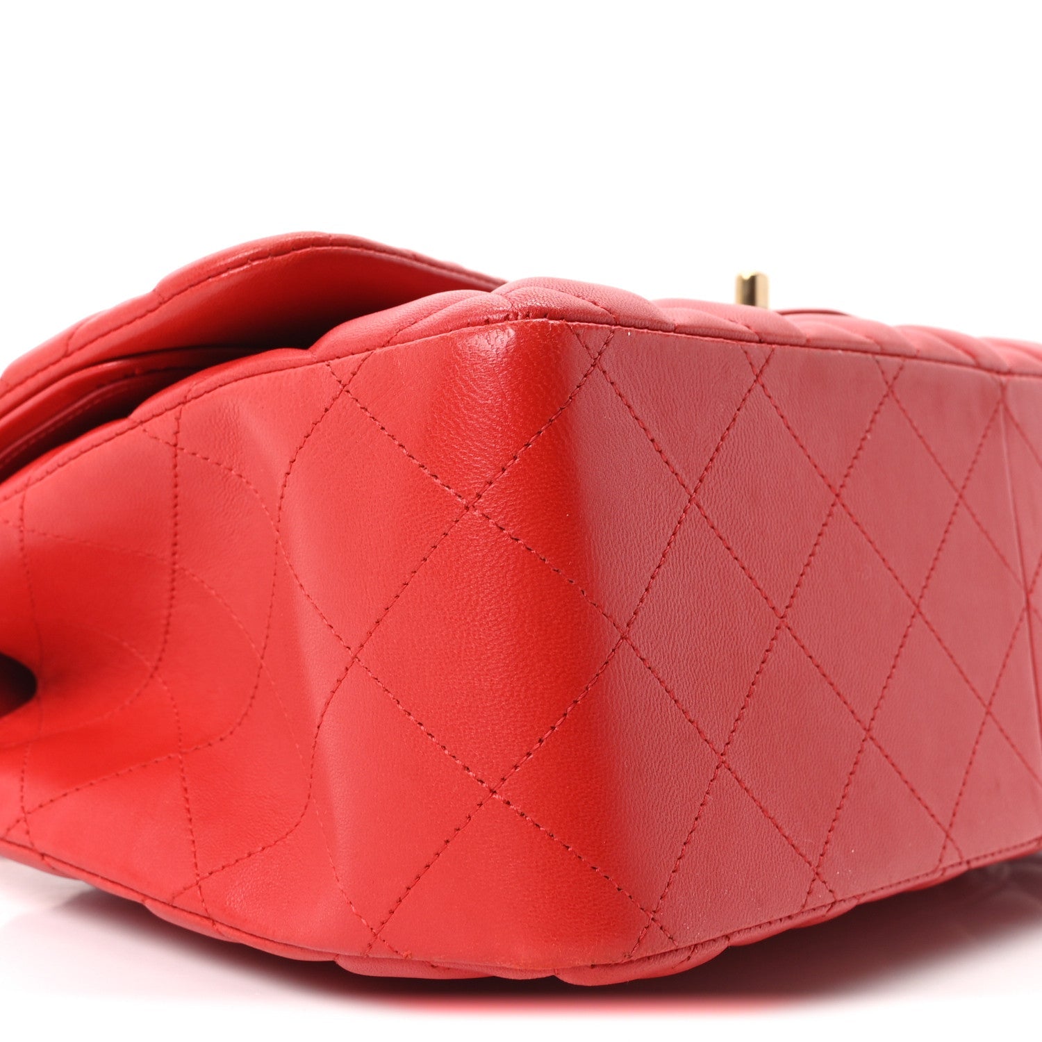 Chanel Lambskin Quilted Jumbo Double Flap Red