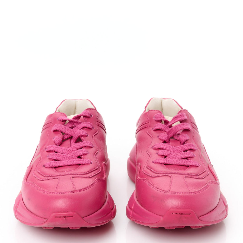 Gucci Calfskin Logo Womens Rhyton Sneakers 35 Box Pink