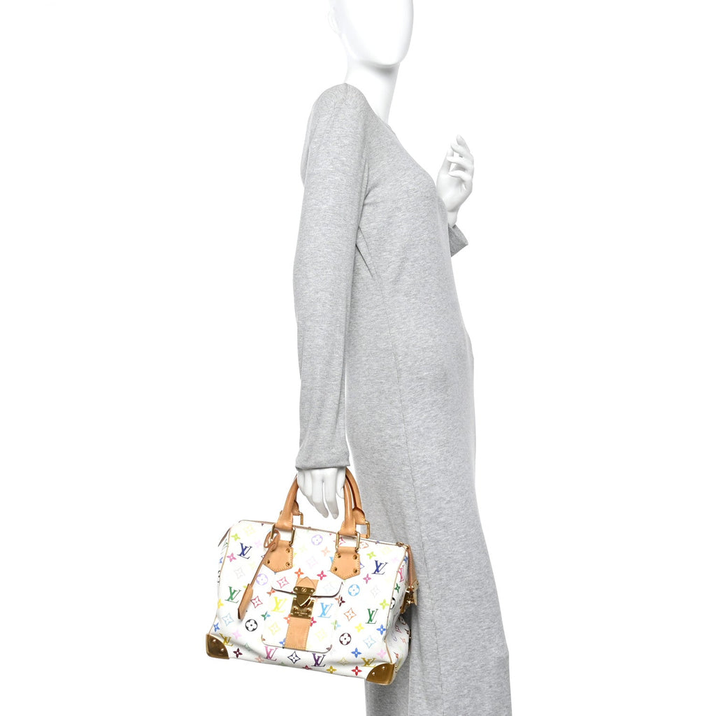 Louis Vuitton Monogram Multicolor Speedy 30 White