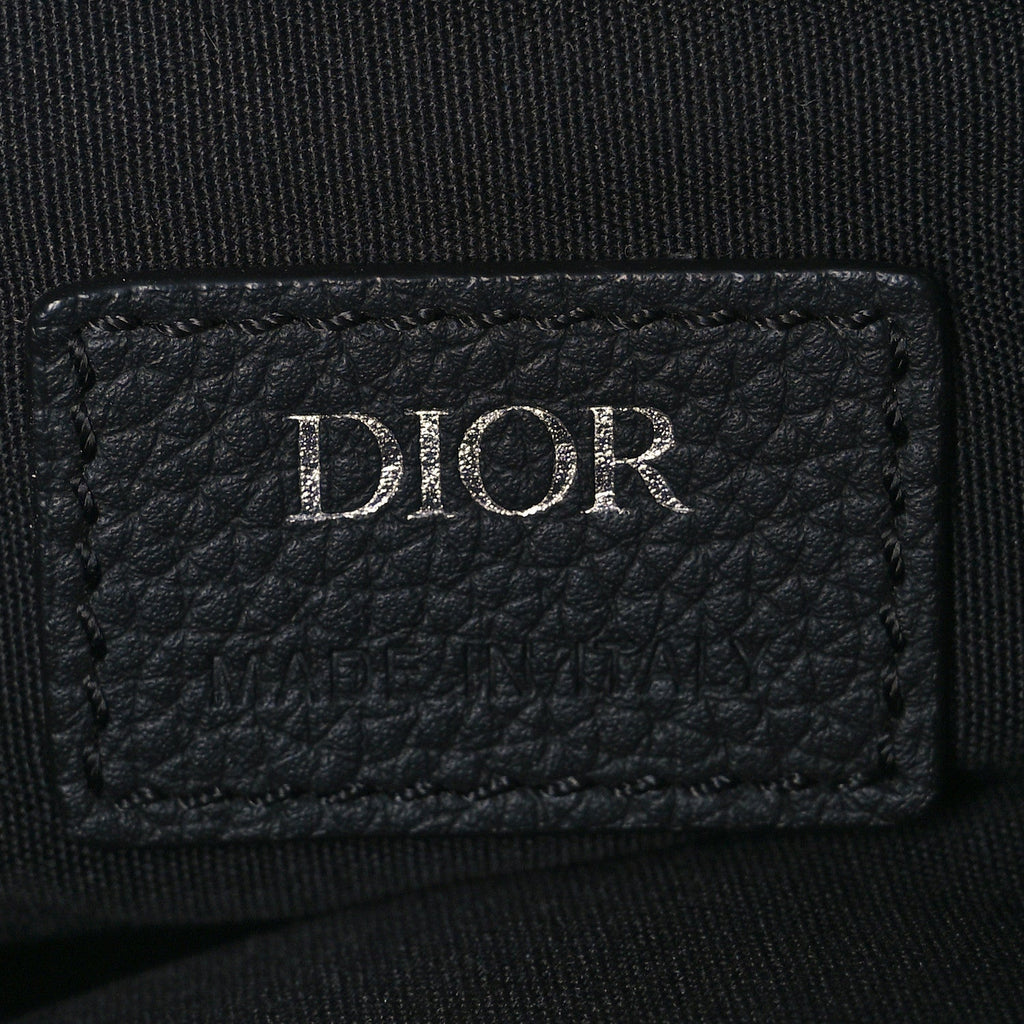 Christian Dior Oblique Mens Saddle Bag Black Blue
