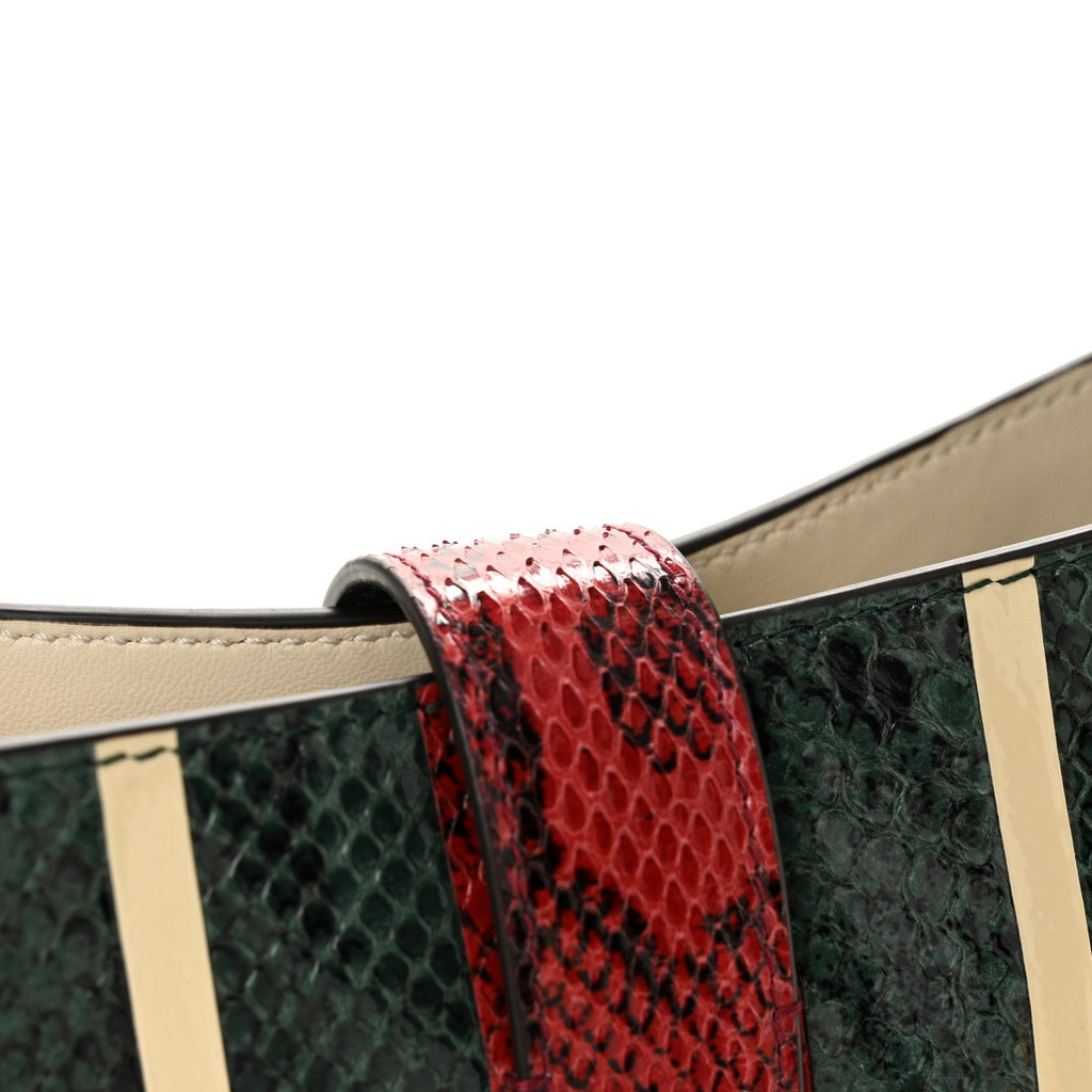 Gucci Snakeskin Web Small Jackie 1961 Hobo Green