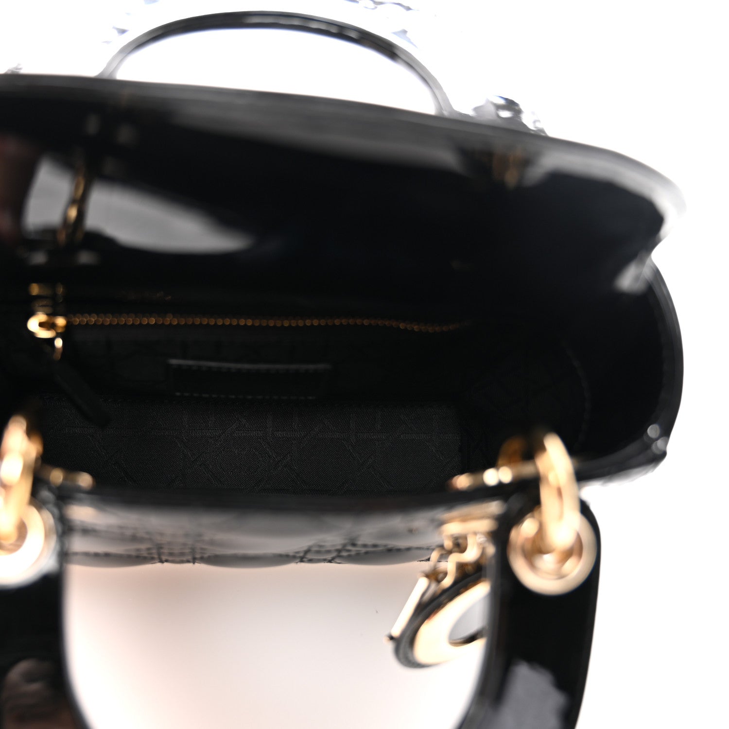 Christian Dior Patent Cannage Mini Lady Dior Black