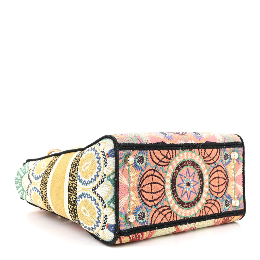 Christian Dior Canvas Embroidered In Lights Medium Lady D-Lite Multicolor