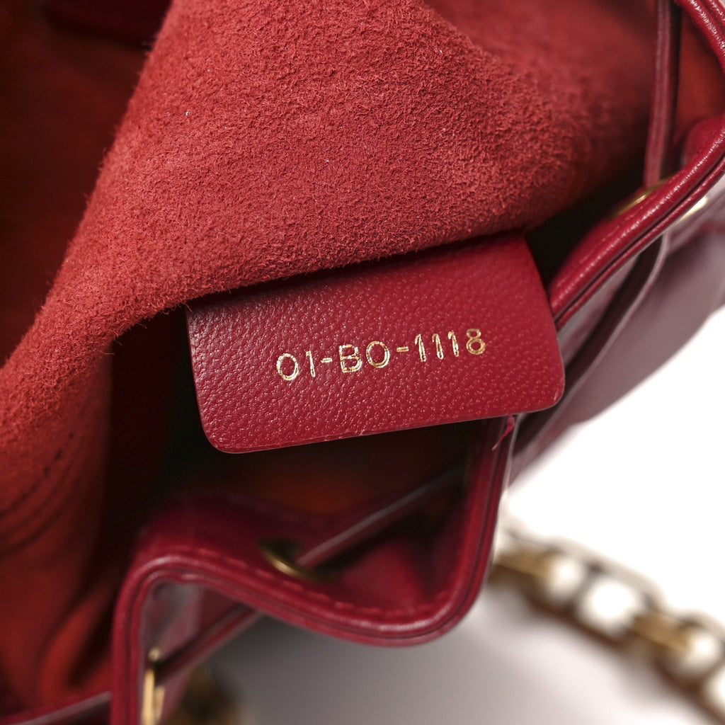 Christian Dior Lambskin Cannage Miss Dior Bucket Bag Cherry Red