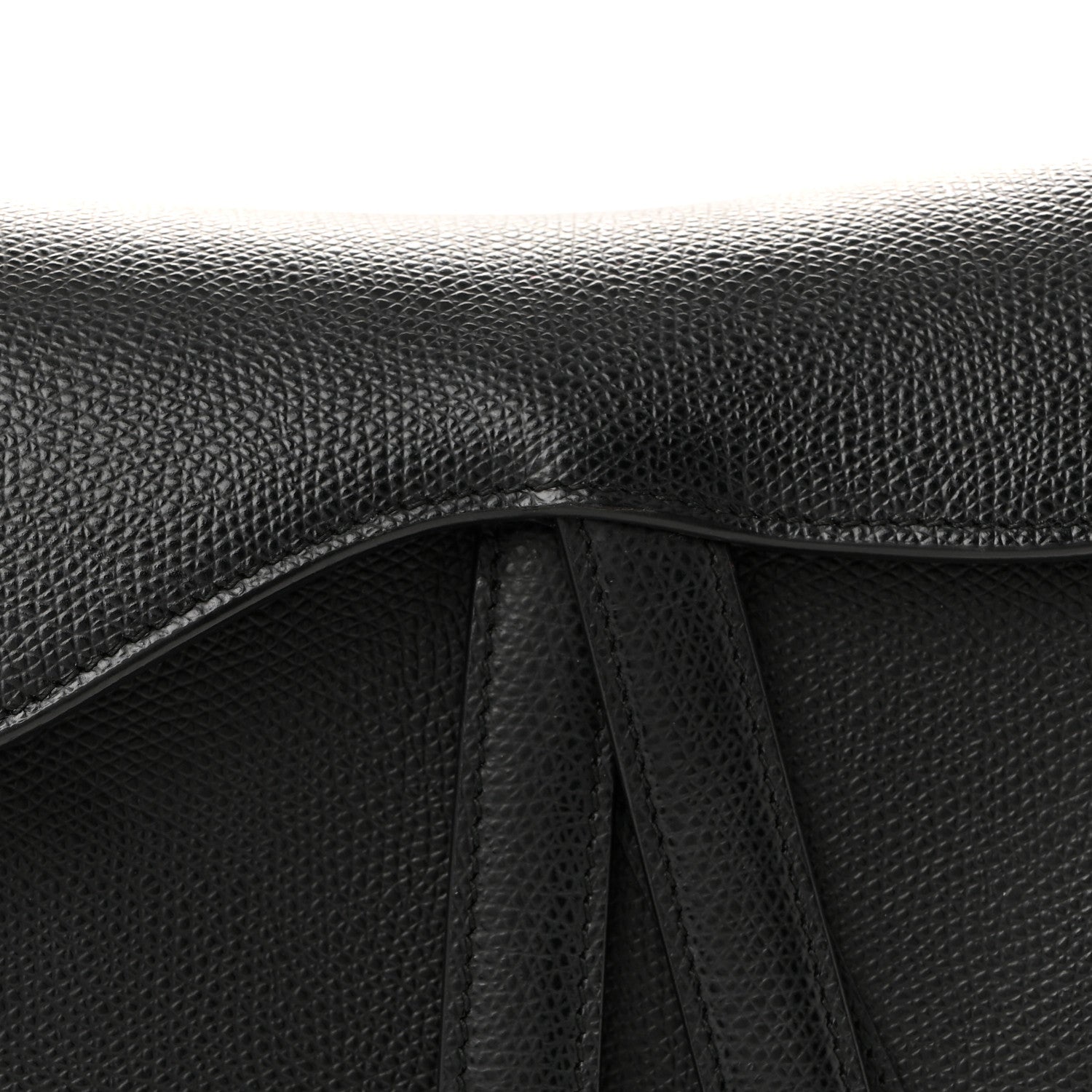 Christian Dior Grained Calfskin Mini Saddle Bag Black