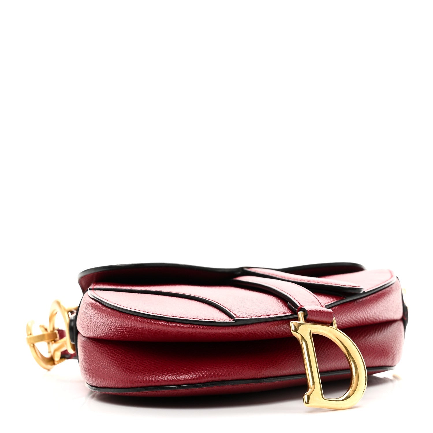Christian Dior Grained Calfskin Mini Saddle Bag Red
