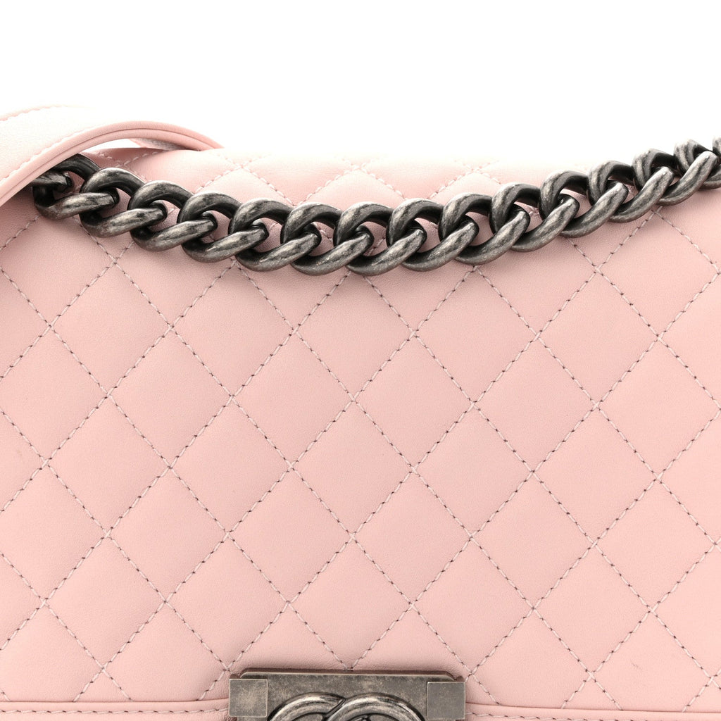 Chanel Calfskin Quilted Medium Boy Flap Light Pink