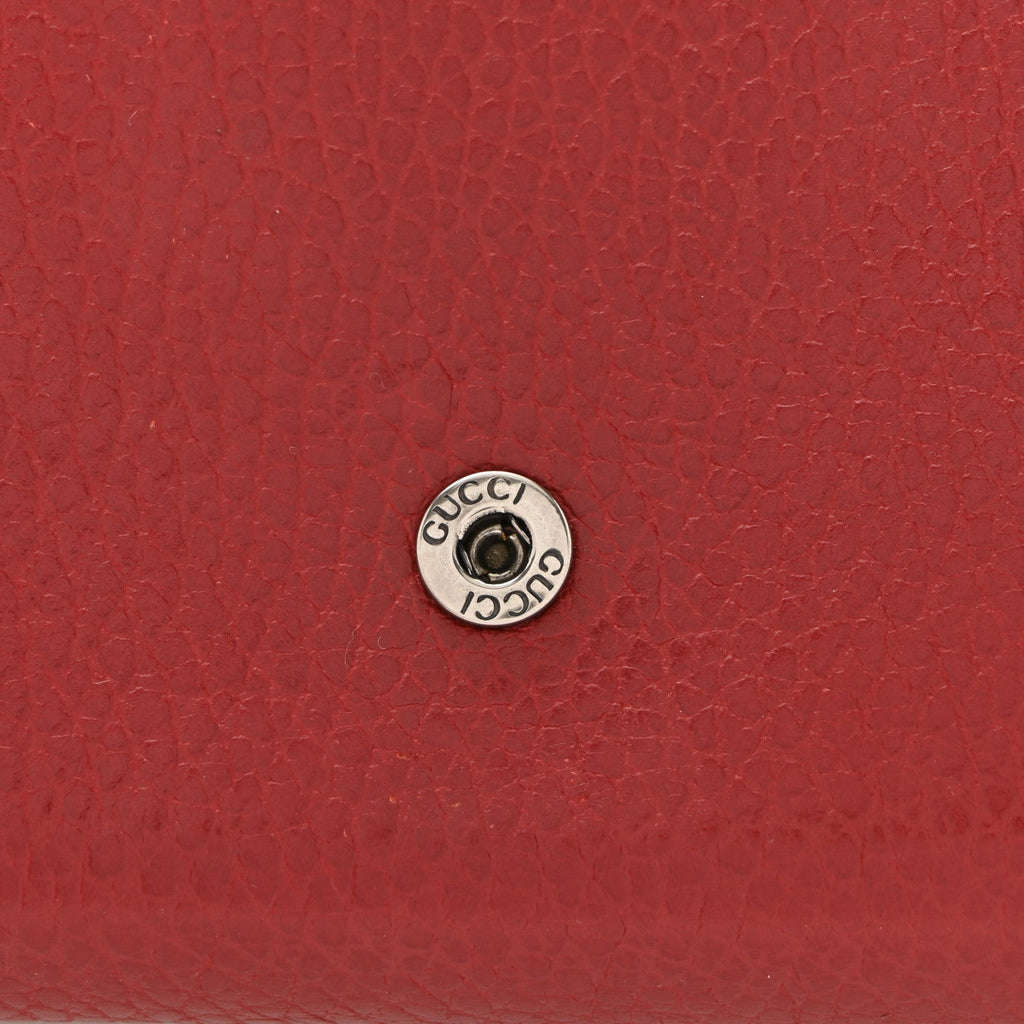 Gucci Calfskin Mini Dionysus Chain Wallet Hibiscus Red