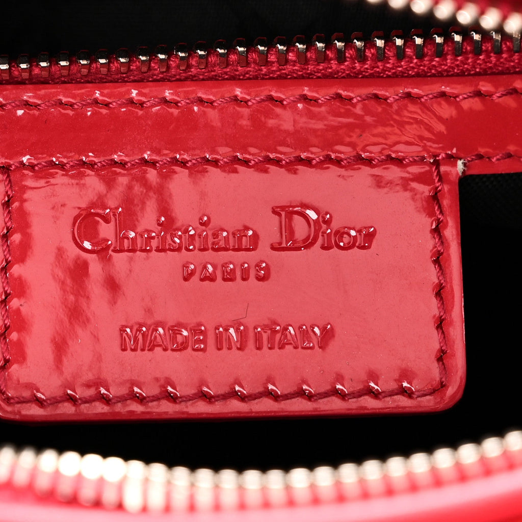Christian Dior Patent Cannage Medium Lady Dior Fuchsia