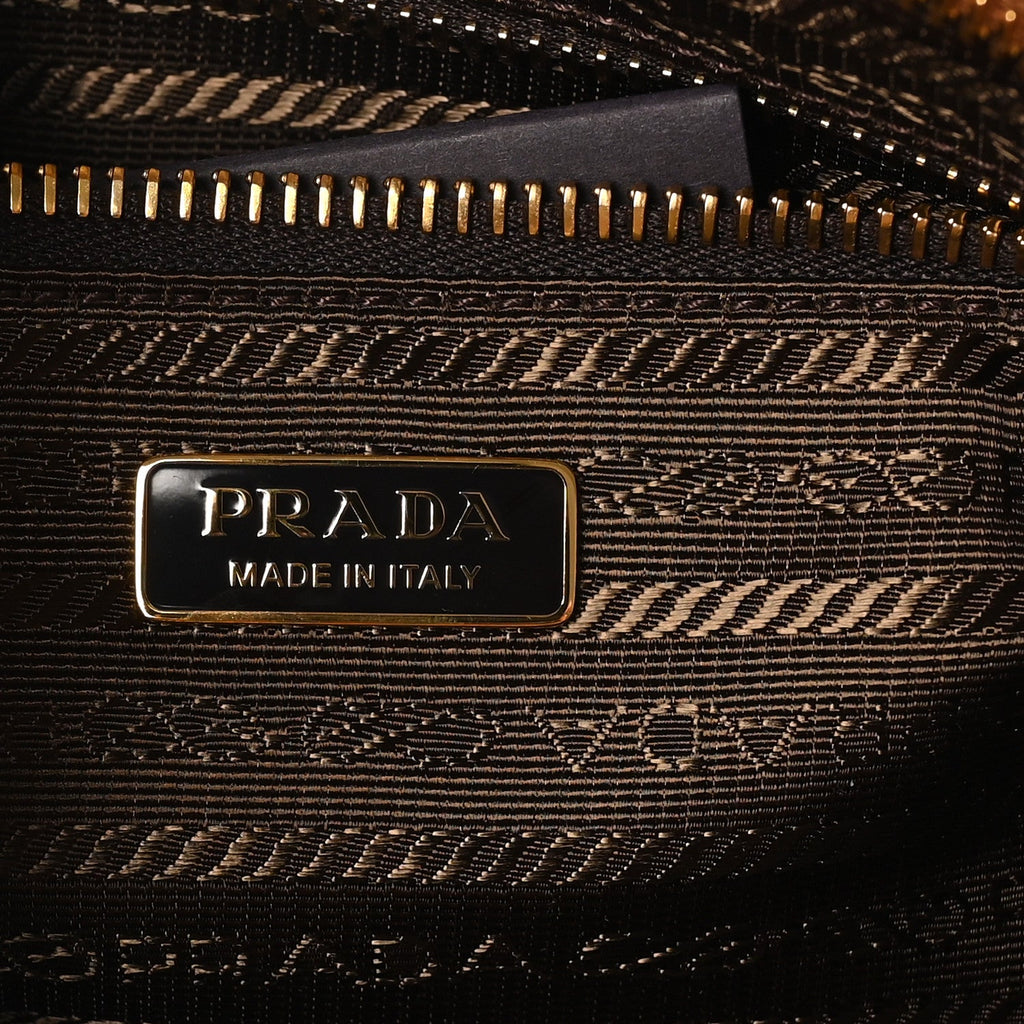 Prada Suede Triangle Medium Bonnie Shoulder Bag Cacao