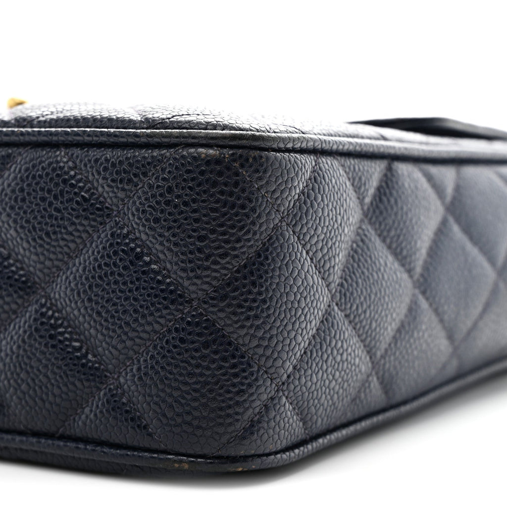 Chanel Caviar Quilted CC Shoulder Bag Navy