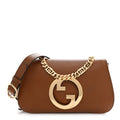 Gucci Roxy Calfskin Blondie Chain Shoulder Flap Bag Blondie Cognac