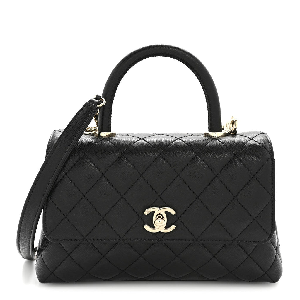 Chanel Caviar Quilted Mini Coco Handle Flap Black
